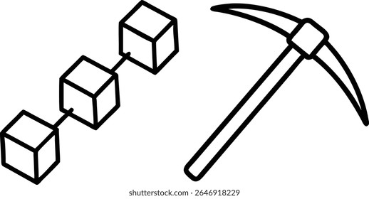 Ilustração conceitual da mineração blockchain.