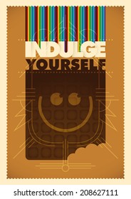 Ilustración conceptual con chocolate. Ilustración vectorial.