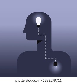 Conceptual illustration of connection between heart and brain