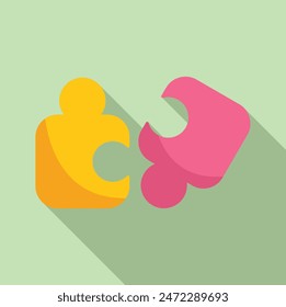 Conceptual illustration depicting two puzzle pieces coming together, representing teamwork and problem solving