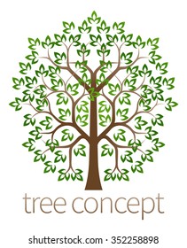 A conceptual illustration design of a stylised tree icon