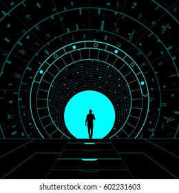 Conceptual illustration of a dimensional portal.