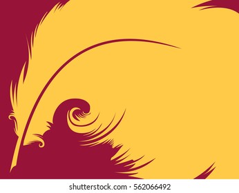 Conceptual Illustration Featuring a Yellow Quill Against a Magenta Background