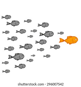 conceptual illustration - fish leader