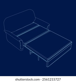Conceptual illustration of furniture sofa or bed contour