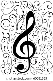 Conceptual illustration of a G clef