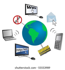 Conceptual illustration of global communication