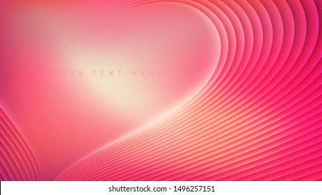 A conceptual illustration of heart shape in vector, with the free area for putting your text. For valentine's day, sending love or quote to someone you love.