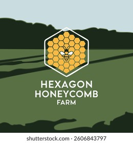 a conceptual illustration of a hexagonal bee farm