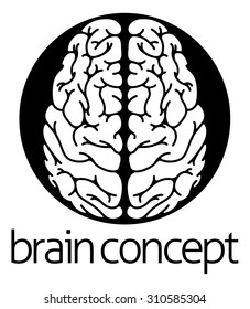 A conceptual illustration of the human brain from the top circle concept design