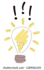 Conceptual illustration. Light bulb symbolizing the idea. Vector