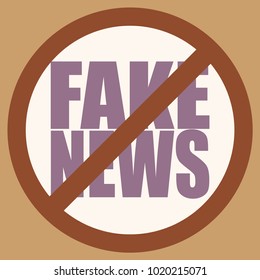 Conceptual illustration with logo fake news. Global problems of humanity.