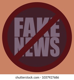 Conceptual illustration with logo fake news. Global problems of humanity.
