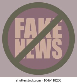 Conceptual illustration with logo fake news. Global problems of humanity.