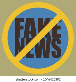 Conceptual illustration with logo fake news. Global problems of humanity.