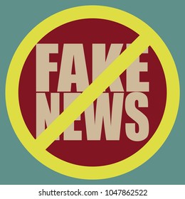 Conceptual illustration with logo fake news. Global problems of humanity.