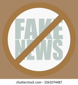 Conceptual illustration with logo fake news. Global problems of humanity.