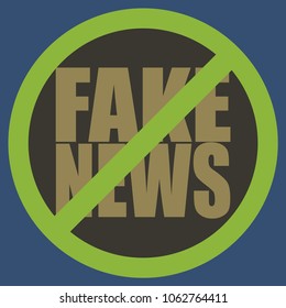 Conceptual illustration with logo fake news. Global problems of humanity.