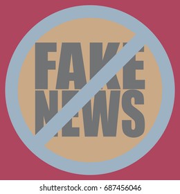 Conceptual illustration with logo fake news. Global problems of humanity.