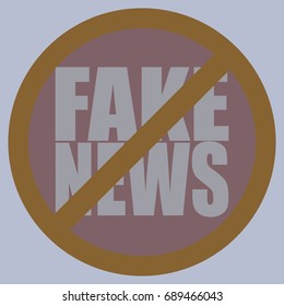 Conceptual illustration with logo fake news. Global problems of humanity.