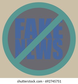 Conceptual illustration with logo fake news. Global problems of humanity.