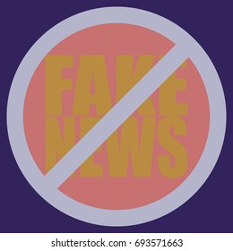 Conceptual illustration with logo fake news. Global problems of humanity.