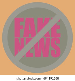 Conceptual illustration with logo fake news. Global problems of humanity.