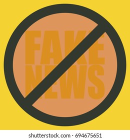 Conceptual illustration with logo fake news. Global problems of humanity.