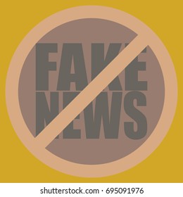 Conceptual illustration with logo fake news. Global problems of humanity.