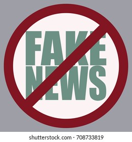 Conceptual illustration with logo fake news. Global problems of humanity.