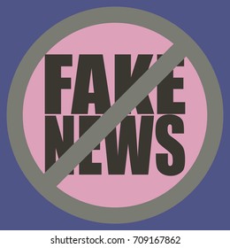 Conceptual illustration with logo fake news. Global problems of humanity.
