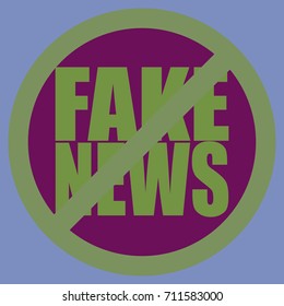 Conceptual illustration with logo fake news. Global problems of humanity.
