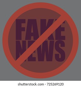 Conceptual illustration with logo fake news. Global problems of humanity.