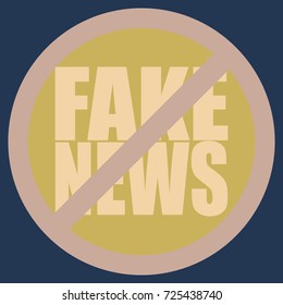 Conceptual illustration with logo fake news. Global problems of humanity.