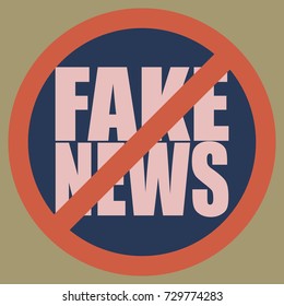 Conceptual illustration with logo fake news. Global problems of humanity.