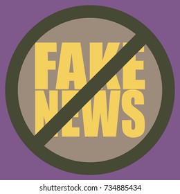 Conceptual illustration with logo fake news. Global problems of humanity.