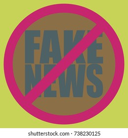 Conceptual illustration with logo fake news. Global problems of humanity.