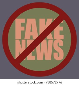 Conceptual illustration with logo fake news. Global problems of humanity.