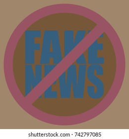 Conceptual illustration with logo fake news. Global problems of humanity.