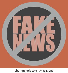 Conceptual illustration with logo fake news. Global problems of humanity.