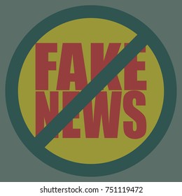 Conceptual illustration with logo fake news. Global problems of humanity.