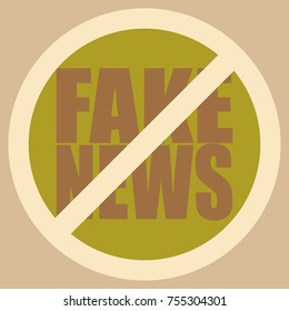 Conceptual illustration with logo fake news. Global problems of humanity.