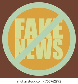 Conceptual illustration with logo fake news. Global problems of humanity.