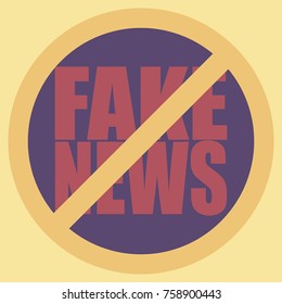 Conceptual illustration with logo fake news. Global problems of humanity.