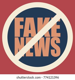 Conceptual illustration with logo fake news. Global problems of humanity.