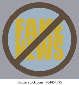 Conceptual illustration with logo fake news. Global problems of humanity.