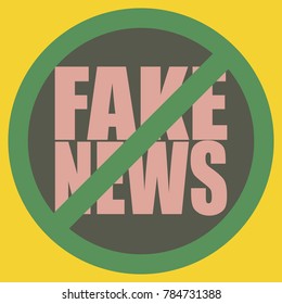 Conceptual illustration with logo fake news. Global problems of humanity.
