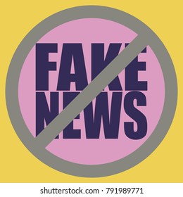 Conceptual illustration with logo fake news. Global problems of humanity.