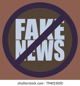 Conceptual illustration with logo fake news. Global problems of humanity.