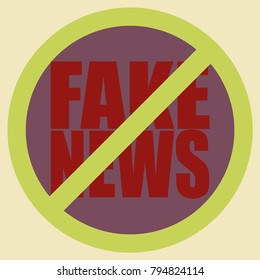 Conceptual illustration with logo fake news. Global problems of humanity.